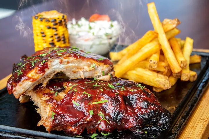 Barbecue ribs at Flame Grill